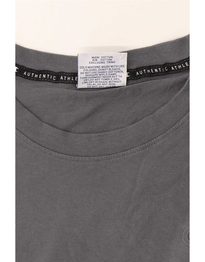 Champion Mens Regular T-Shirt Top Large Grey Cotton