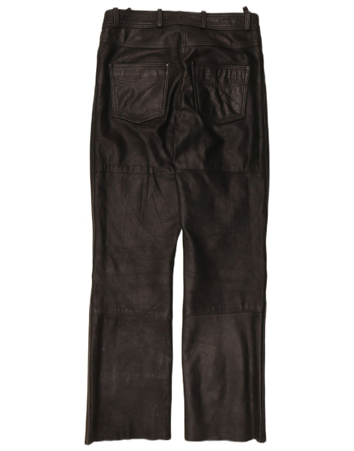 HIGHWAY 1 Womens Straight Trousers EU 36 Small W28 L29 Black Leather
