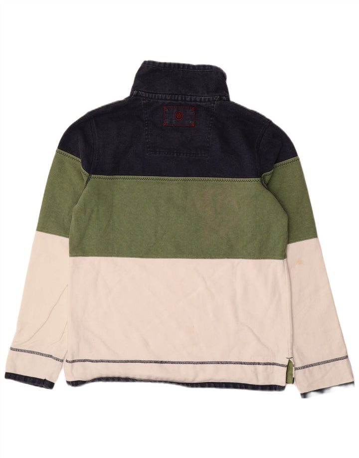 Fat Face Mens Zip Neck Sweatshirt Jumper Small Multicoloured Colourblock