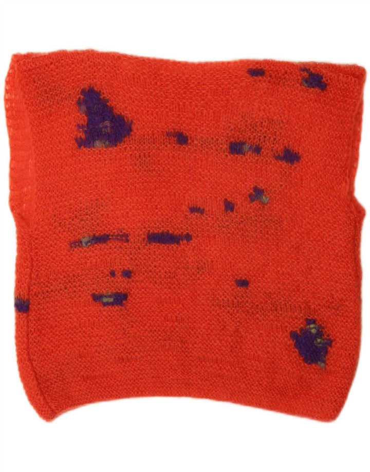 VINTAGE Womens Vest Tank Top UK 1Medium Orange