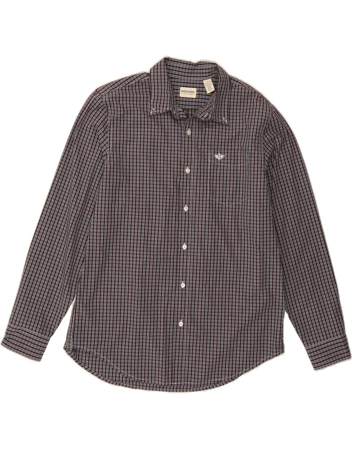 DOCKERS Mens Shirt Large Burgundy Check Cotton Vintage Dockers and Second-Hand Dockers from Messina Hembry 