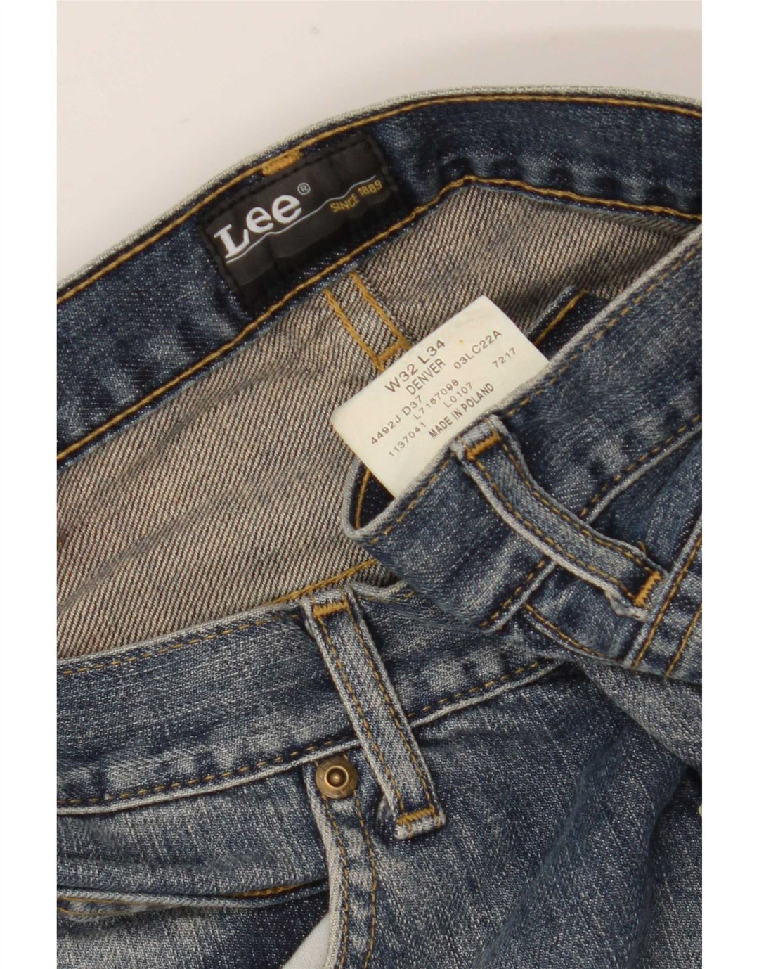 Lee Womens Denver Capri Jeans W32 L20 Blue Cotton