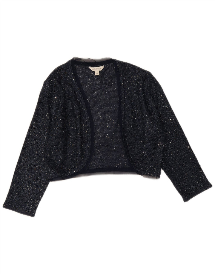 Monsoon Womens 3/4 Sleeve Bolero Jumper UK 12 Medium Navy Blue Polyester