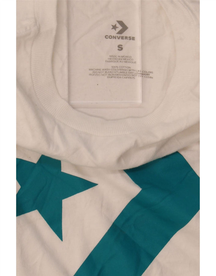 CONVERSE Mens Miami Graphic T-Shirt Top Small White Cotton Vintage Converse and Second-Hand Converse from Messina Hembry 