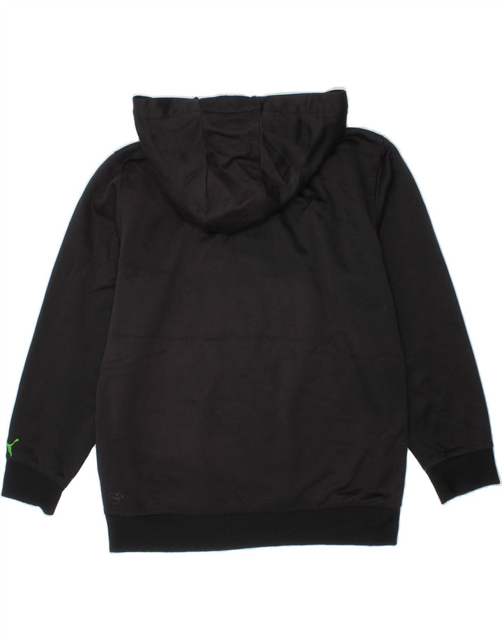 PUMA Boys Graphic Hoodie Jumper 7-8 Years Small  Black Polyester Vintage Puma and Second-Hand Puma from Messina Hembry 
