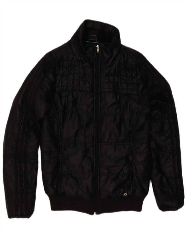 Adidas Womens Padded Jacket UK 12 Medium Black Polyester