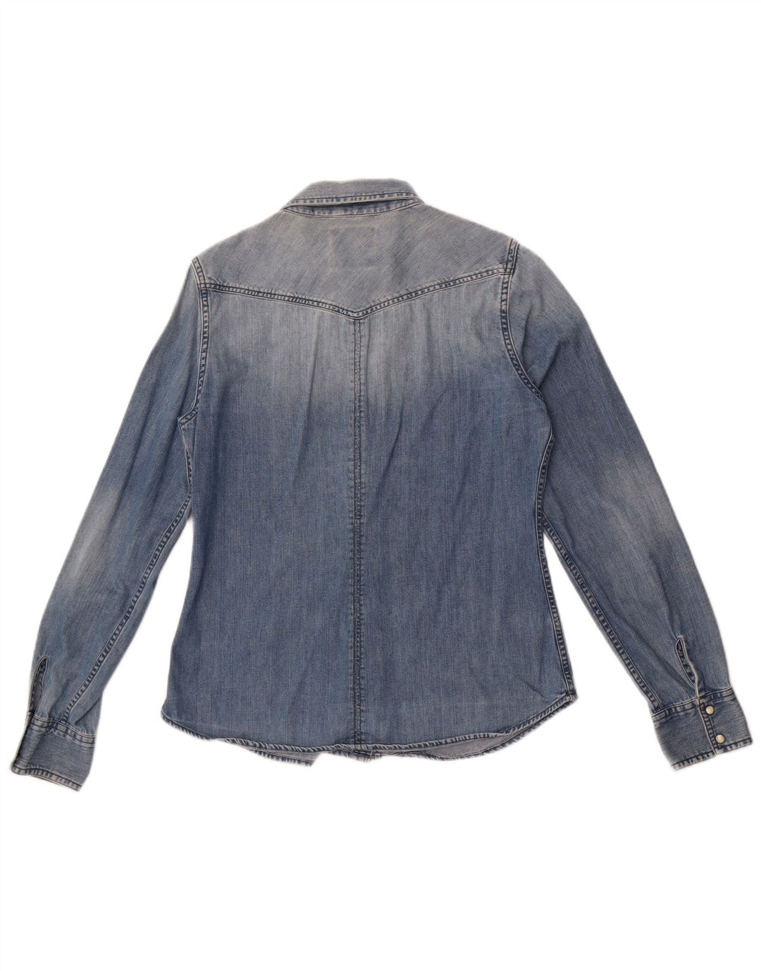 American Eagle Outfitters Womens Denim Shirt UK 14 Medium Blue