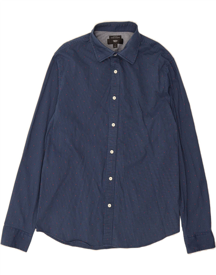 MOSSIMO Mens Slim Fit Shirt Large Blue Pinstripe Cotton Vintage Mossimo and Second-Hand Mossimo from Messina Hembry 
