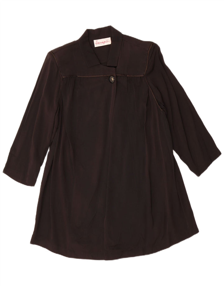 LAURA BIAGIOTTI Womens Overcoat IT 46 Large Black Acetate