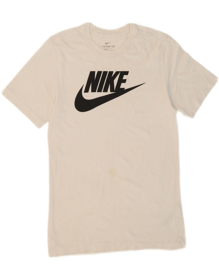 NIKE Mens Graphic T-Shirt Top Small White Cotton Vintage Nike and Second-Hand Nike from Messina Hembry 