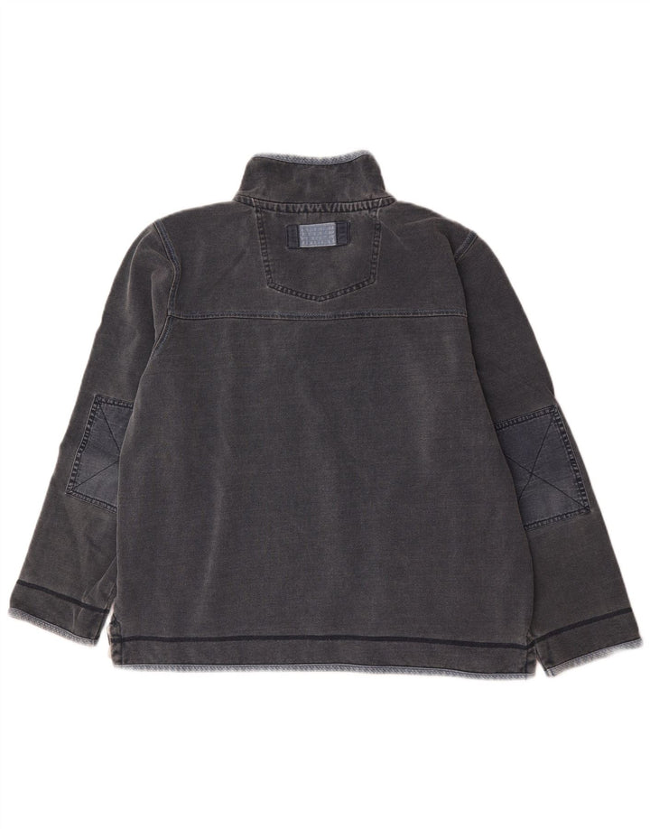 Fat Face Mens Zip Neck Sweatshirt Jumper Large Grey Cotton