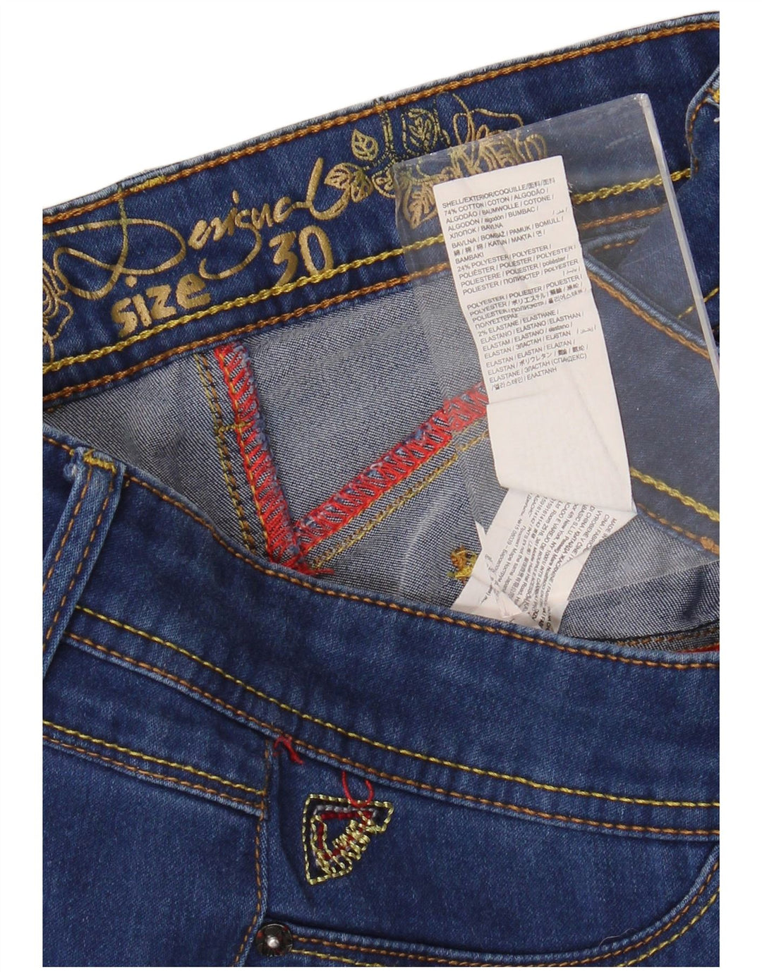 DESIGUAL Womens Skinny Jeans W30 L29  Blue Cotton
