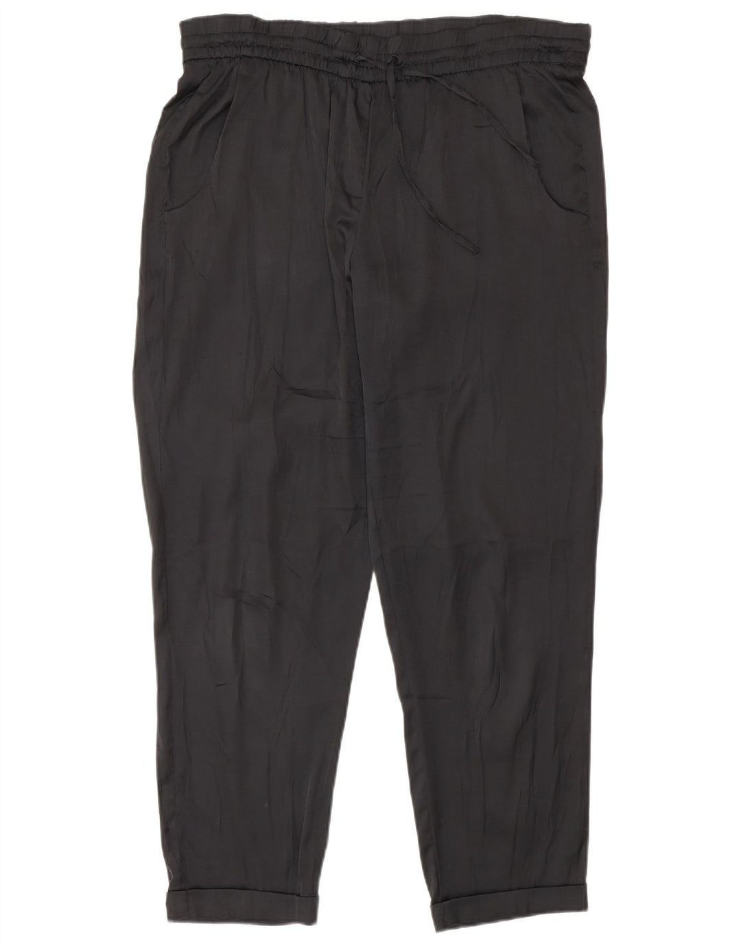 Benetton Womens Regular Casual Trousers Medium W30 L27 Black Polyester