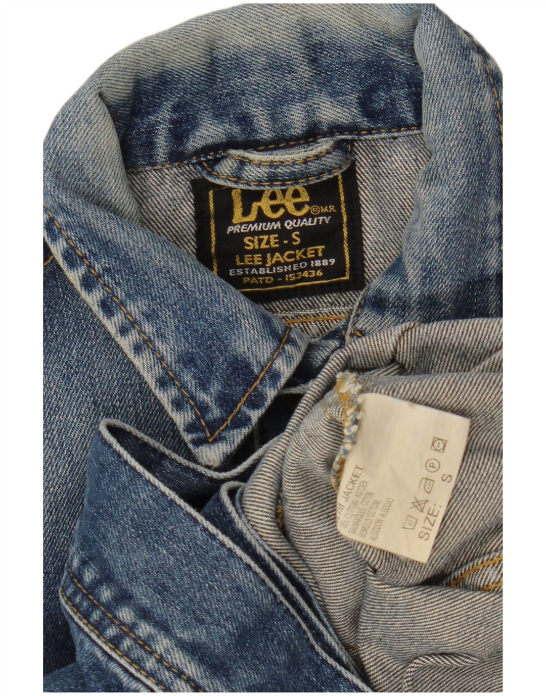 Lee Womens Crop Denim Jacket UK 10 Small Blue Cotton