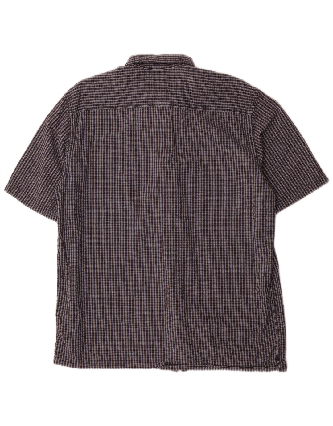 DOCKERS Mens Short Sleeve Shirt Medium Navy Blue Check Cotton