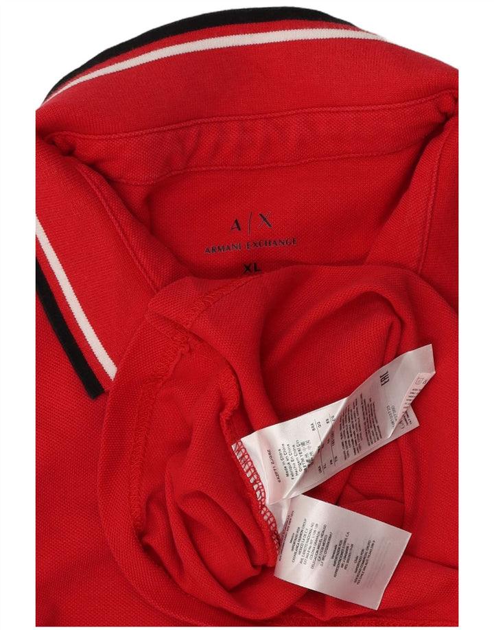 Armani Exchange Mens Polo Shirt XL Red Cotton