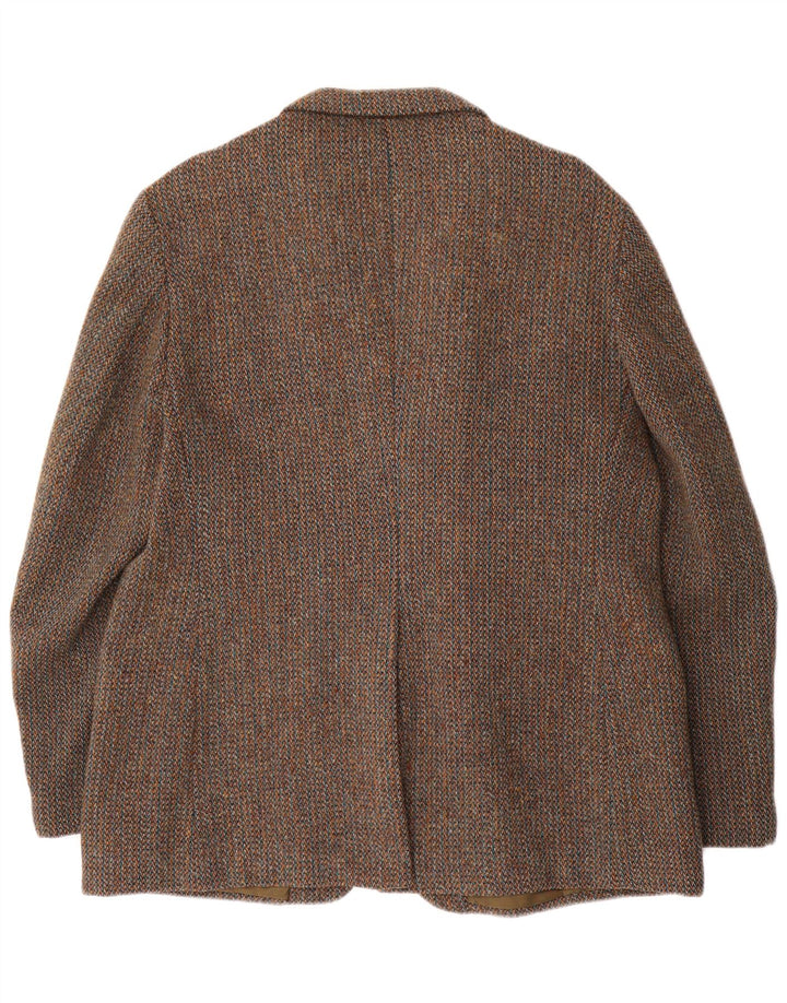Harris Tweed Mens 3 Button Blazer Jacket UK 40 Large Brown