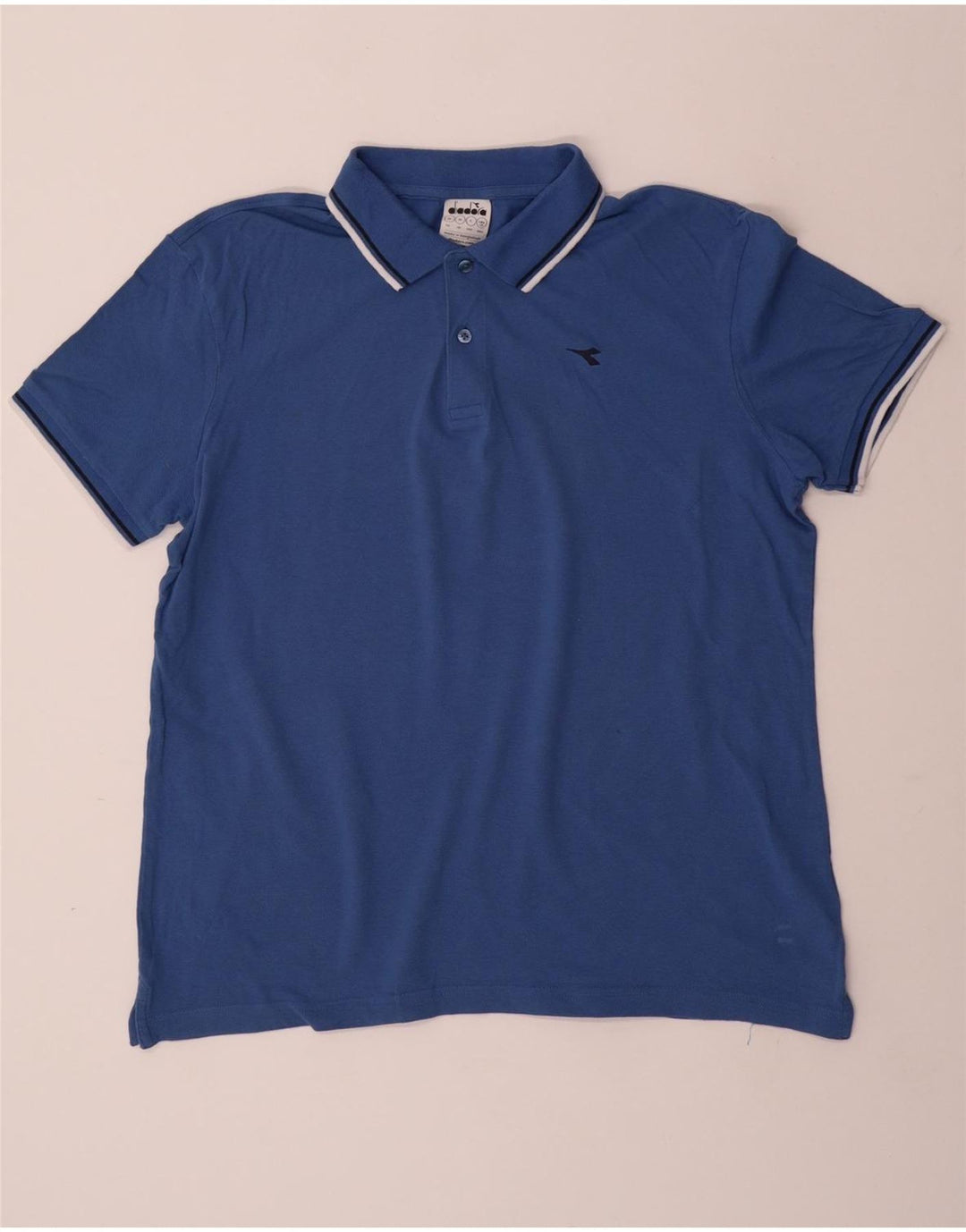 DIADORA Mens Polo Shirt XL Blue Cotton