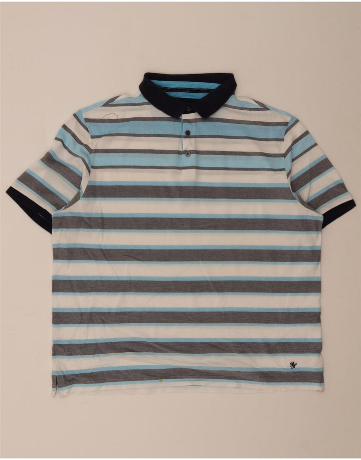 Marks & Spencer Mens Blue Harbour Polo Shirt 2XL Multicoloured Striped