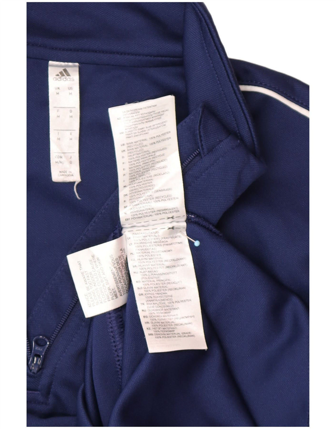 ADIDAS Mens Aeroready Zip Neck Pullover Tracksuit Top Medium Navy Blue