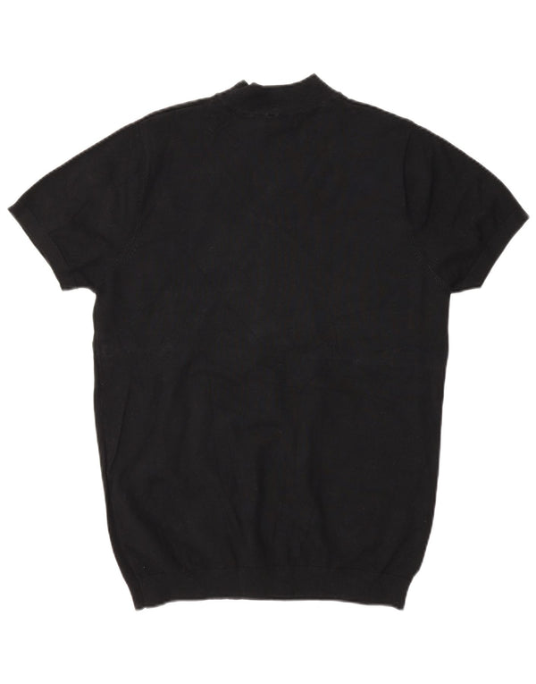 Zara Mens Short Sleeve Turtle Neck Jumper Sweater Small Black