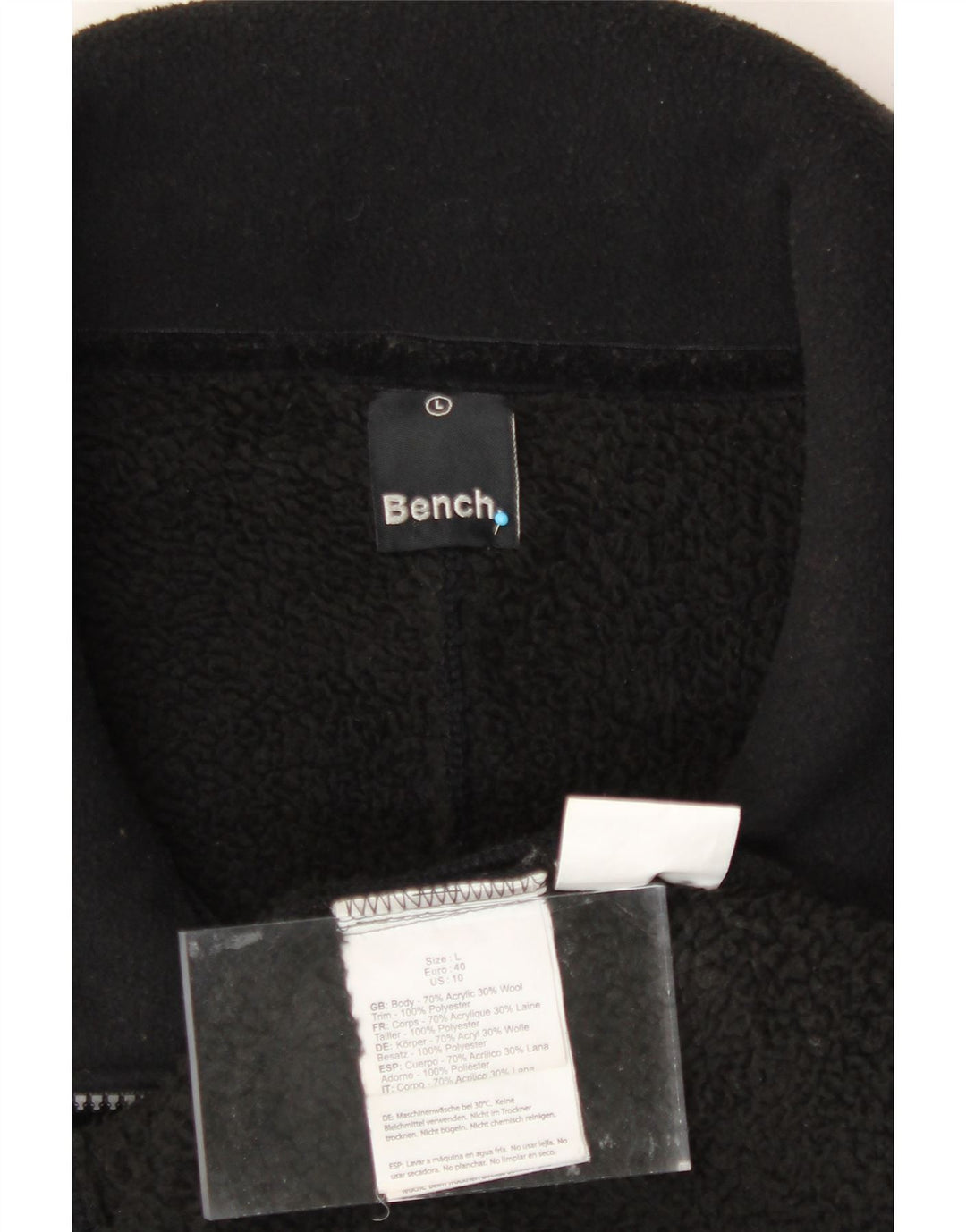 BENCH Womens Knit Overcoat UK 16 Large Black Acrylic Vintage Bench and Second-Hand Bench from Messina Hembry 