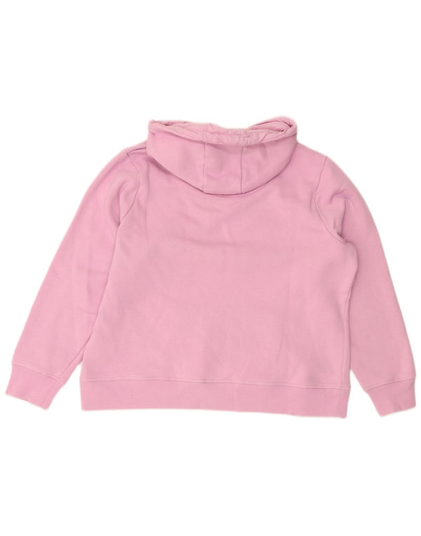 CREW CLOTHING Womens Crop Hoodie Jumper UK 18 XL Pink Cotton