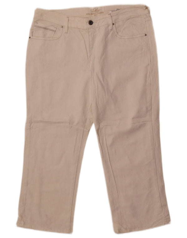 Levi's Womens Capri Jeans US 12 Large W32 L22 White Cotton