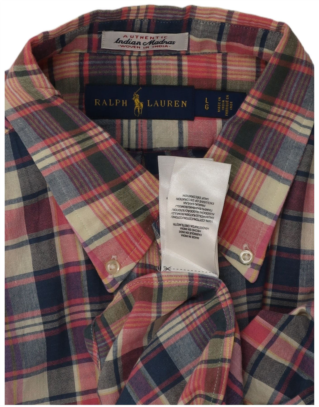 Ralph Lauren Mens Short Sleeve Shirt Large Multicoloured Check Cotton