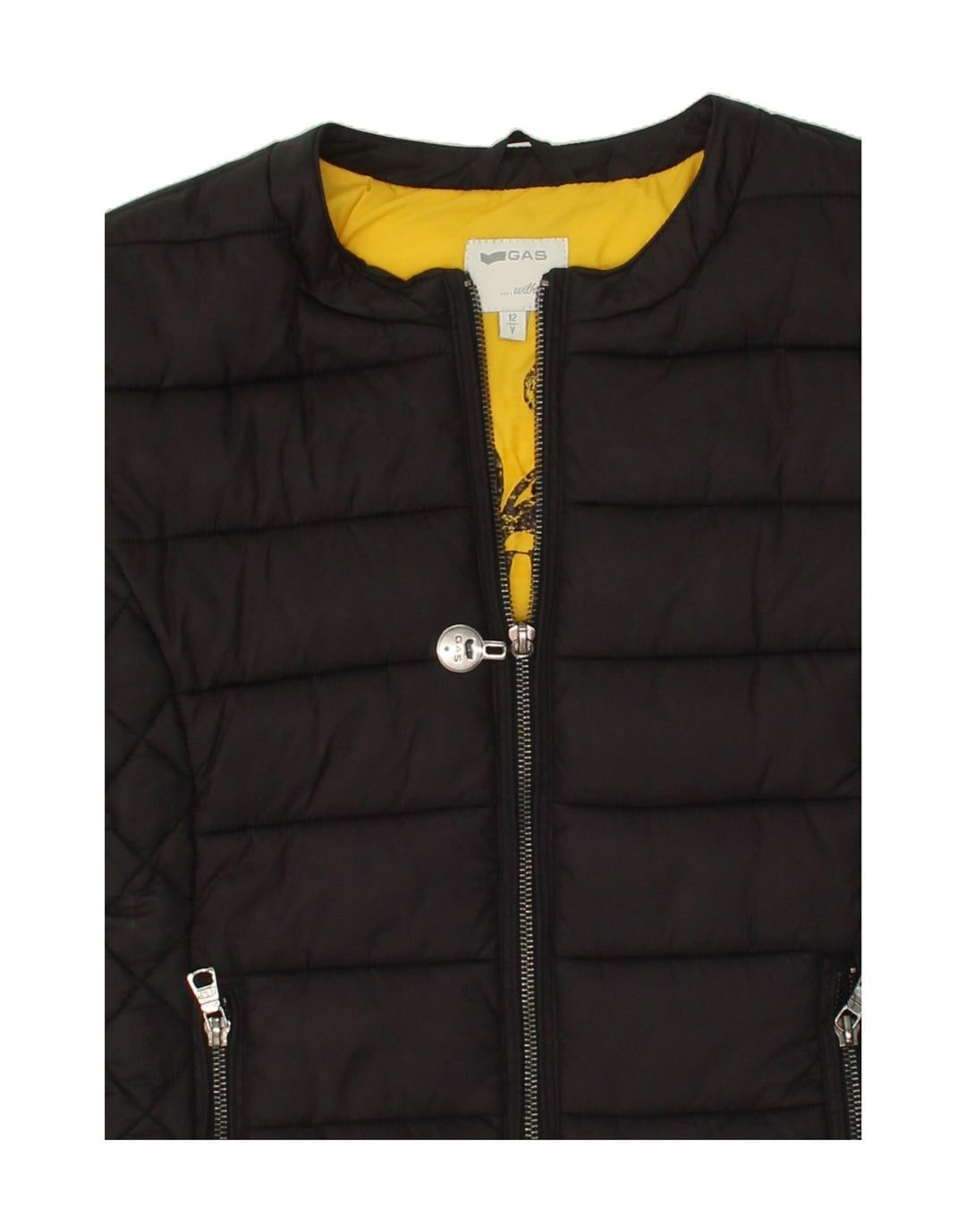 GAS Girls Padded Jacket 11-12 Years Black Nylon Vintage Gas and Second-Hand Gas from Messina Hembry 