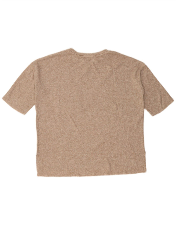 Zara Womens Oversized T-Shirt Top UK 10 Small Beige