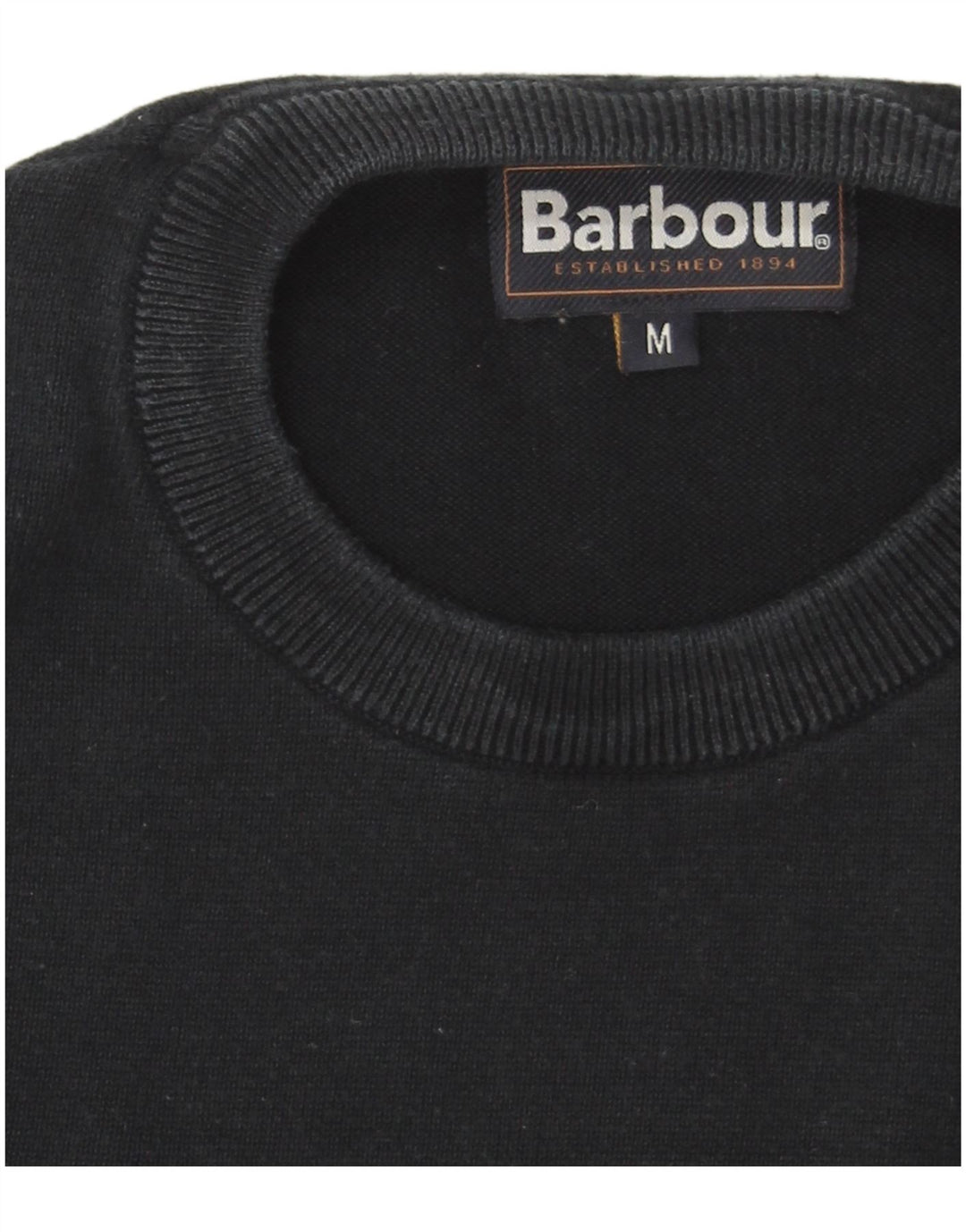 Barbour Mens Crew Neck Jumper Sweater Medium Navy Blue Cotton