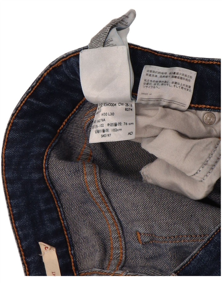 Levi's Womens 714 Straight Jeans W30 L30 Blue Cotton