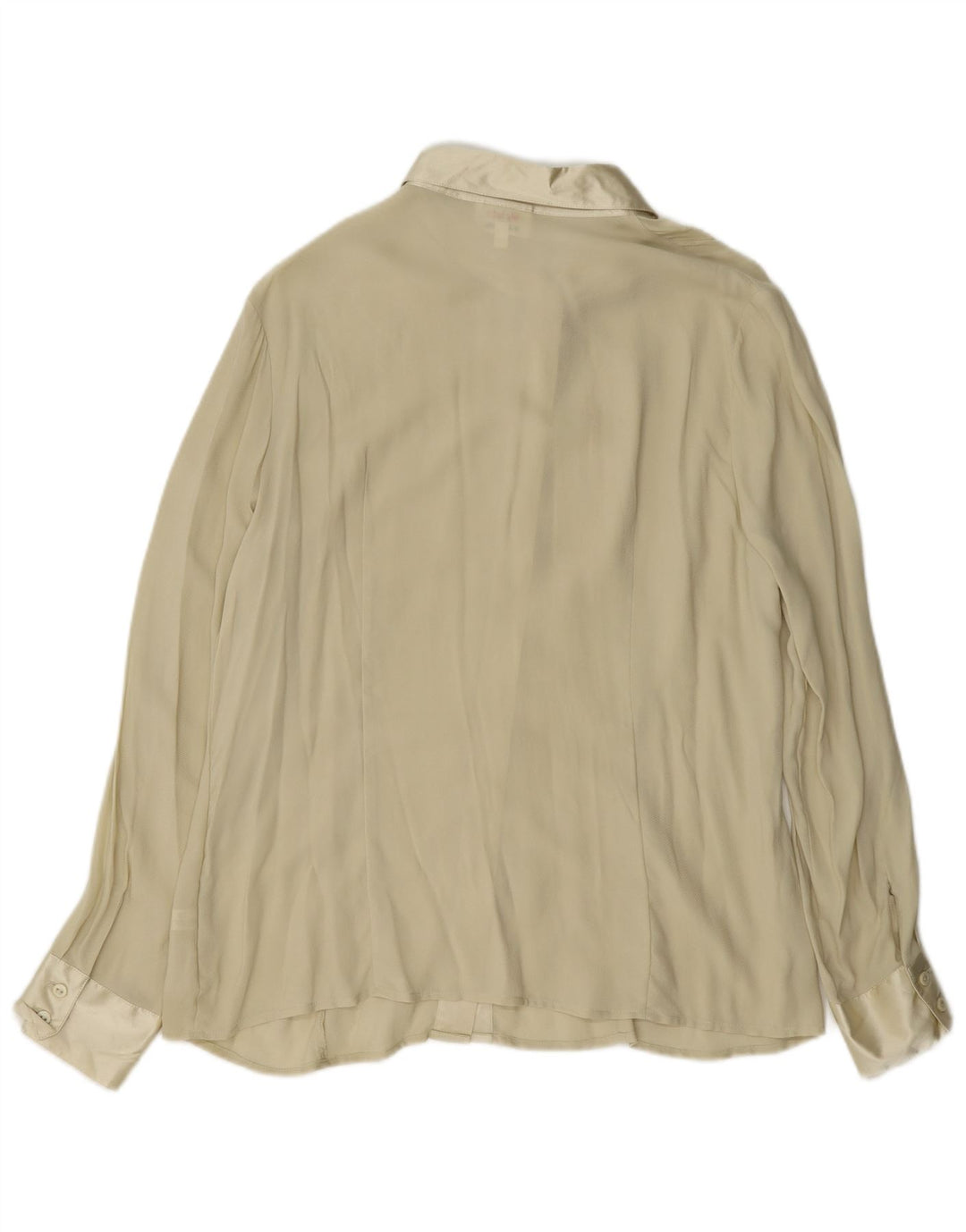 cherie Womens Shirt Blouse IT 48 XL Beige Silk