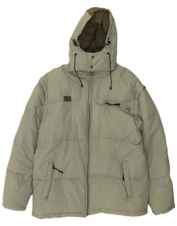 Fila Mens Hooded Padded Jacket UK 44 2XL Green Polyamide