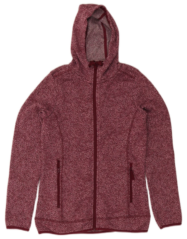Mountain Warehouse Womens Zip Hoodie Sweater UK 12 Medium Burgundy