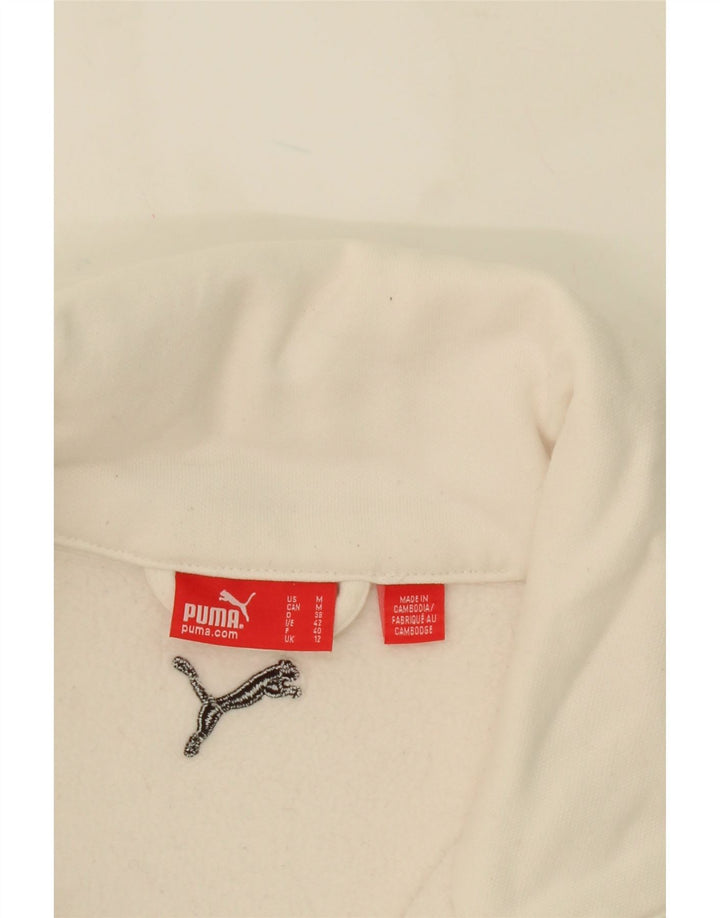 PUMA Womens Graphic Tracksuit Top Jacket UK 12 Medium White Cotton Vintage Puma and Second-Hand Puma from Messina Hembry 