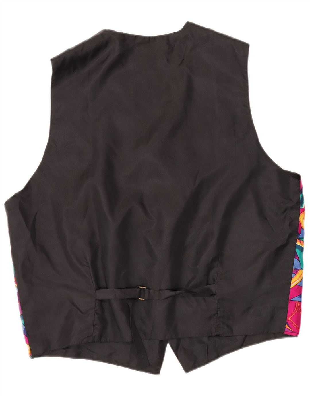 VINTAGE Mens Waistcoat Large Multicoloured Patchwork Silk