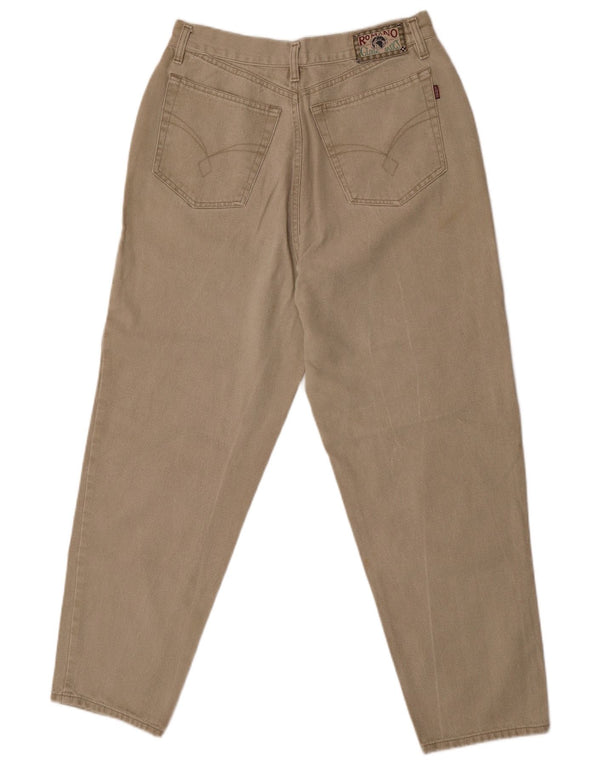 Vintage Womens Tapered Jeans IT 42 Medium W30 L28 Beige Cotton