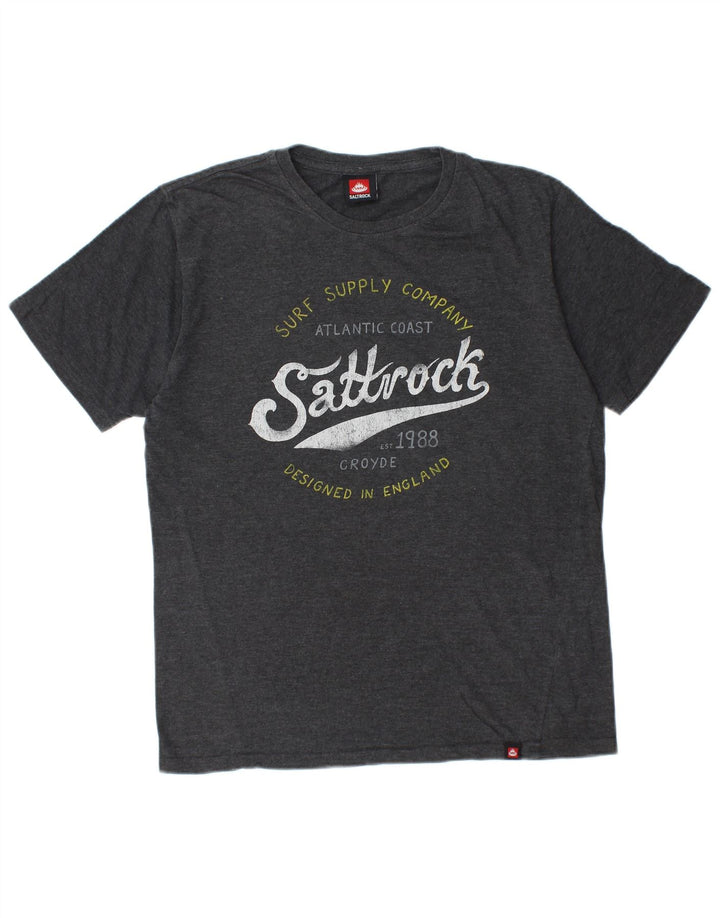 SALTROCK Mens Graphic T-Shirt Top Medium Grey Cotton