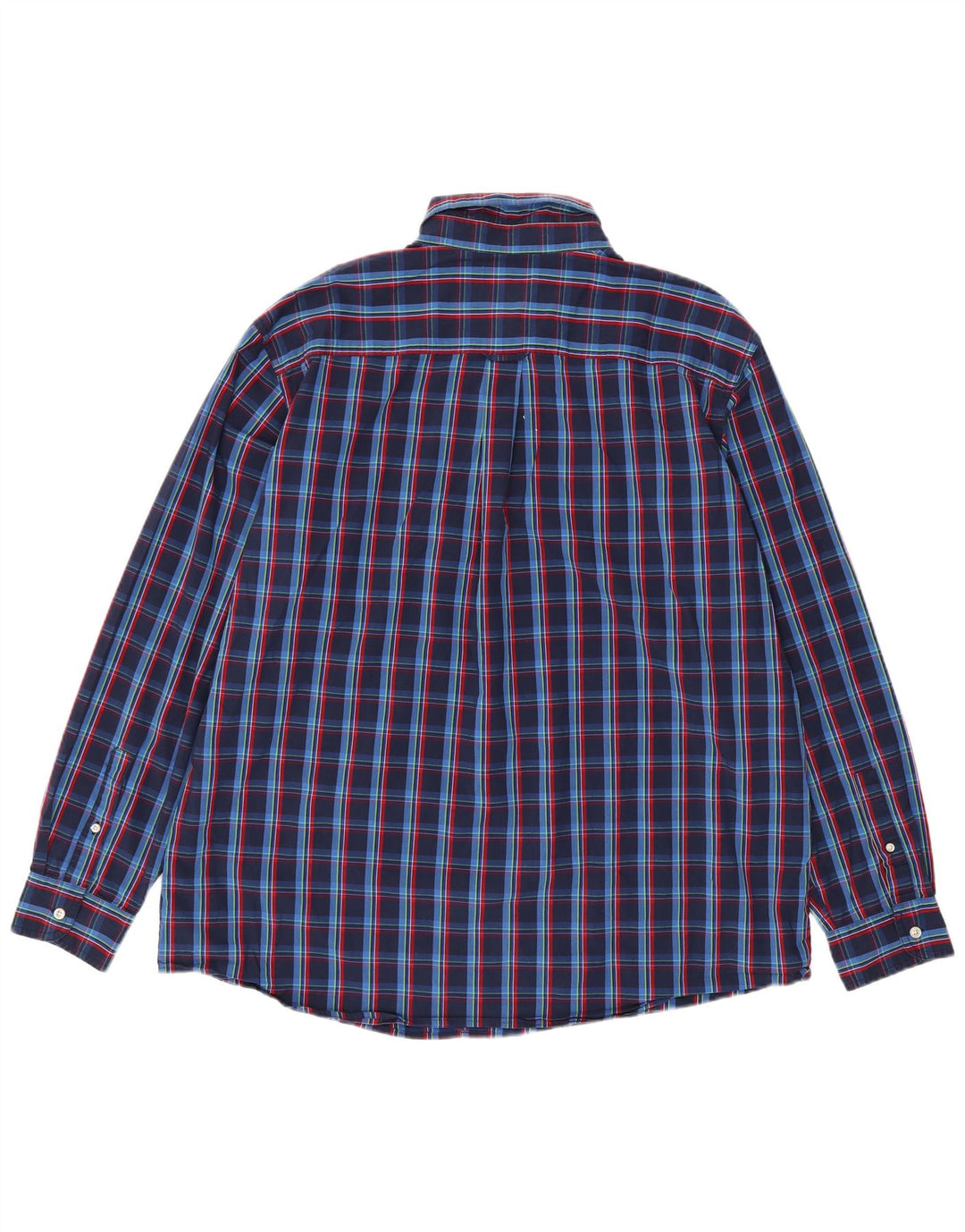 Chaps Mens Shirt 2XL Navy Blue Check Cotton