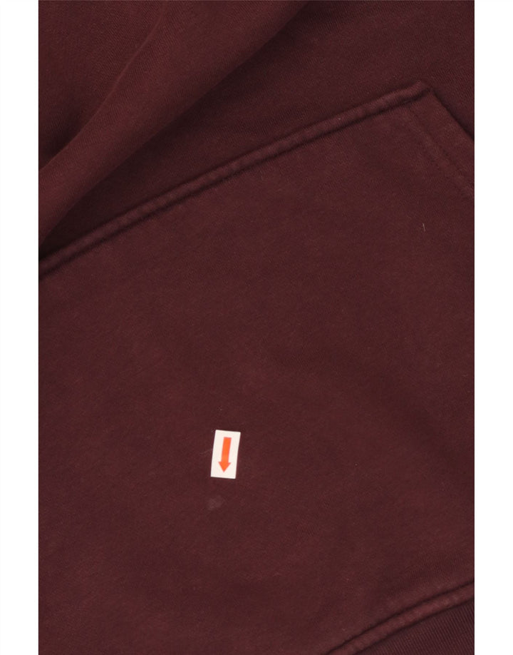 ADIDAS Womens Oversized Hoodie Jumper UK 10 Small Burgundy Cotton