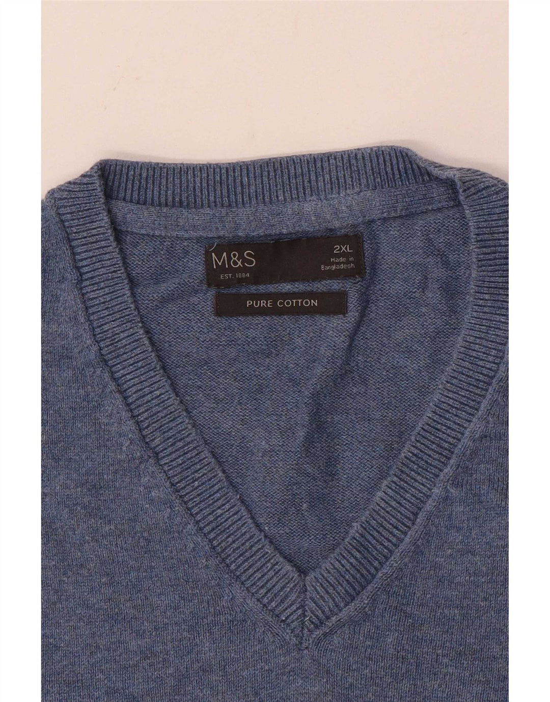 Marks & Spencer Mens Vest Tank Top 2XL Blue Cotton