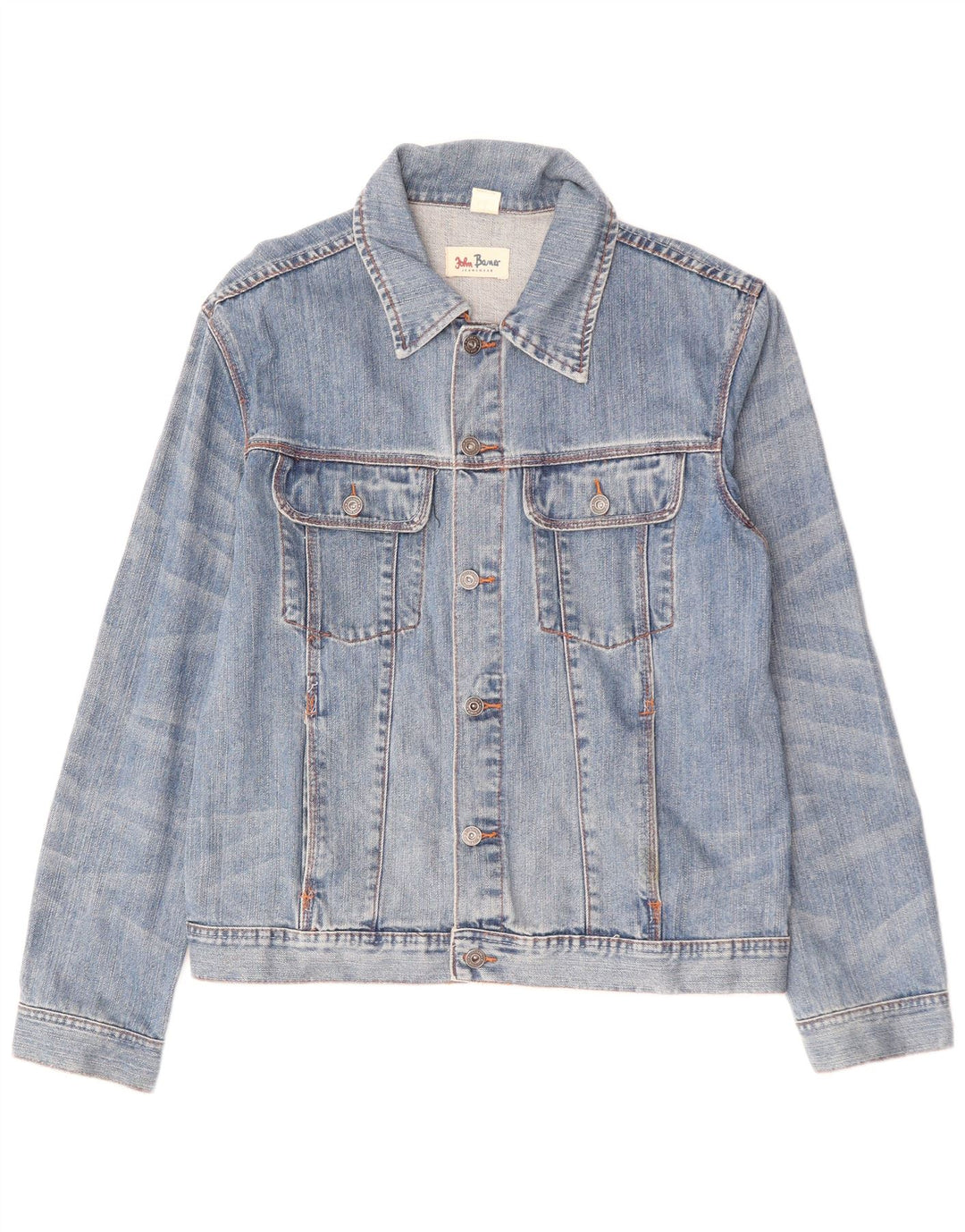 JOHN BANER Mens Denim Jacket UK 44 2XL Blue Cotton