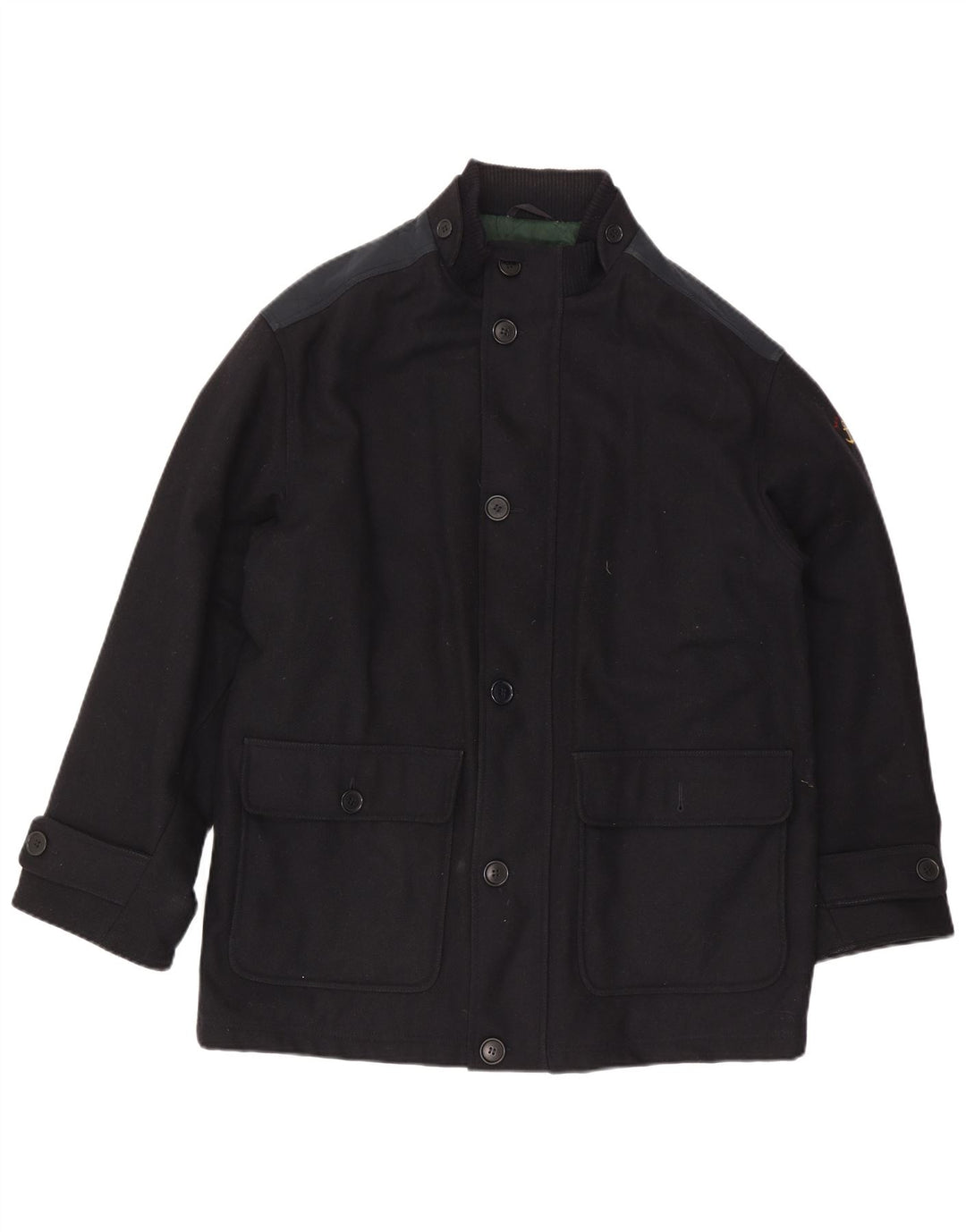 Sea & Sky Mens Utility Jacket UK 40 Large Navy Blue Wool