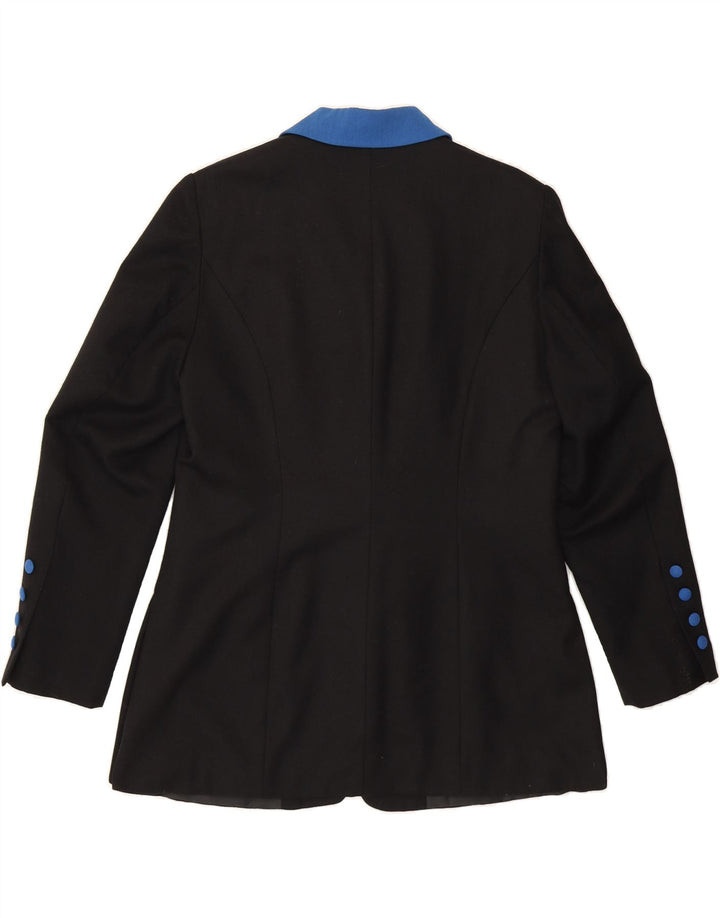 CHILLYTIME Womens 5 Button Blazer Jacket UK 14 Large Black New Wool Vintage Chillytime and Second-Hand Chillytime from Messina Hembry 