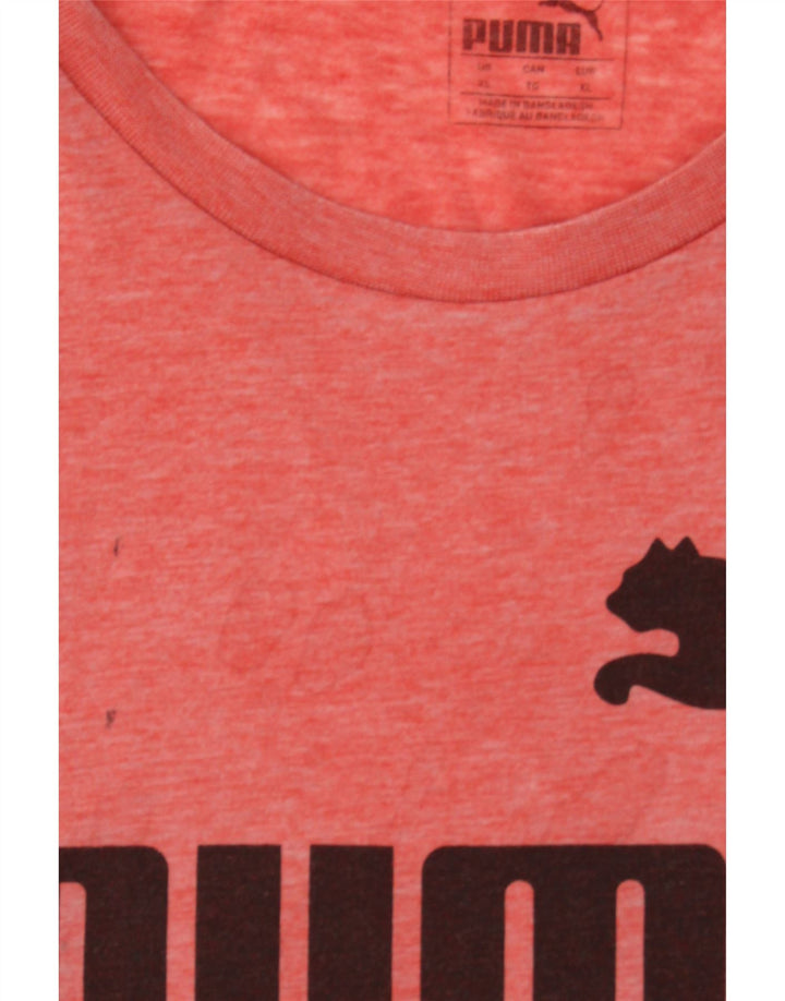 PUMA Mens Graphic T-Shirt Top XL Pink Polyester Vintage Puma and Second-Hand Puma from Messina Hembry 