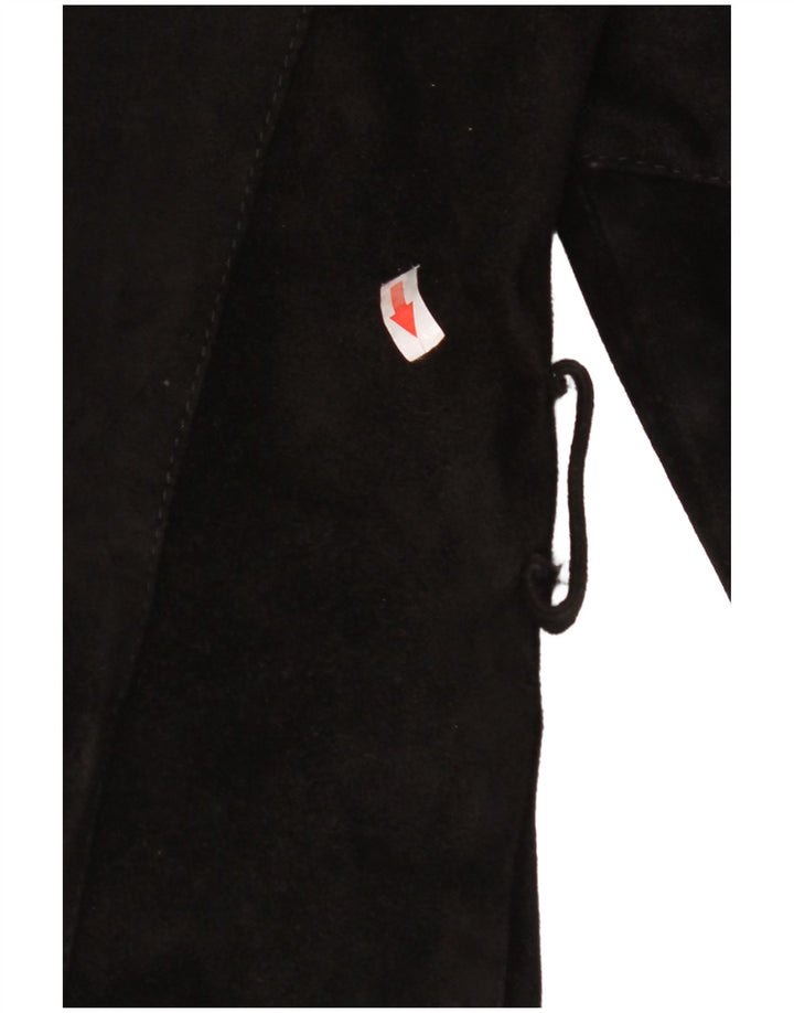 Vintage Womens Suede Jacket IT 42 Medium Black Leather