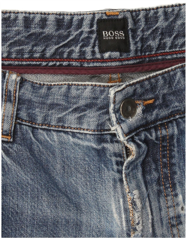 Hugo Boss Mens Straight Jeans W36 L31 Blue