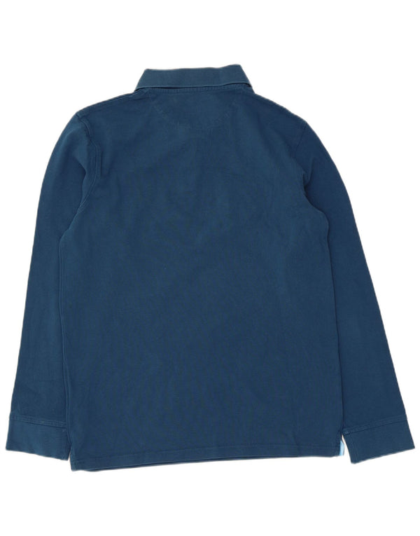 Timberland Mens Long Sleeve Slim Fit Polo Shirt Medium Blue Cotton